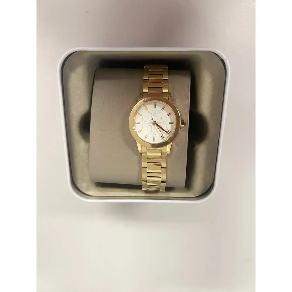 Tory Burch TBW2004 Gigi Ladies Gold Steel Watch 28mm Ivory Dial 3ATM Quartz